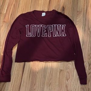 Ladies Victoria’s Secret Pink long sleeve crop top